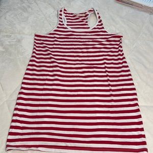 Red and white striped mini dress